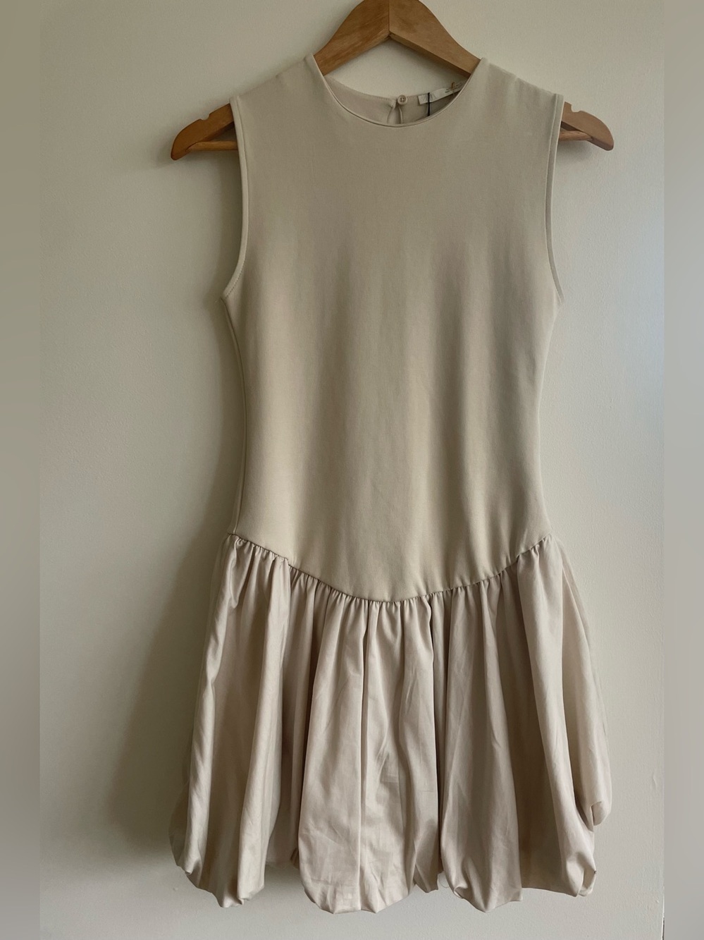 Zara Sleeveless Drop-Waist Dress in Cream